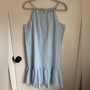 Coastal Preppy Striped Blue and White Sleeveless Dress
